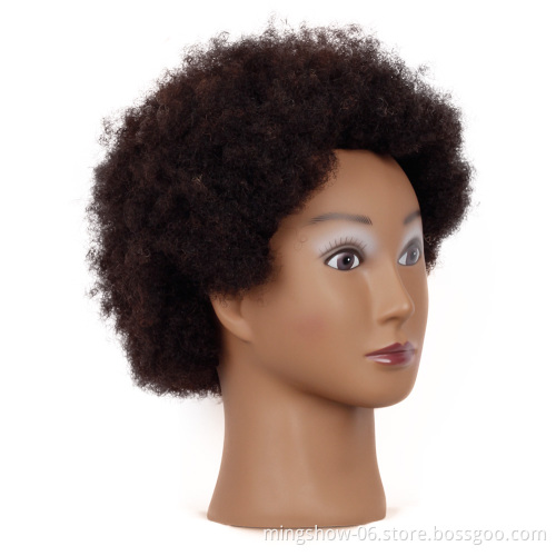Resin pretty black human hair afro kinky mannequins female head with natural hair